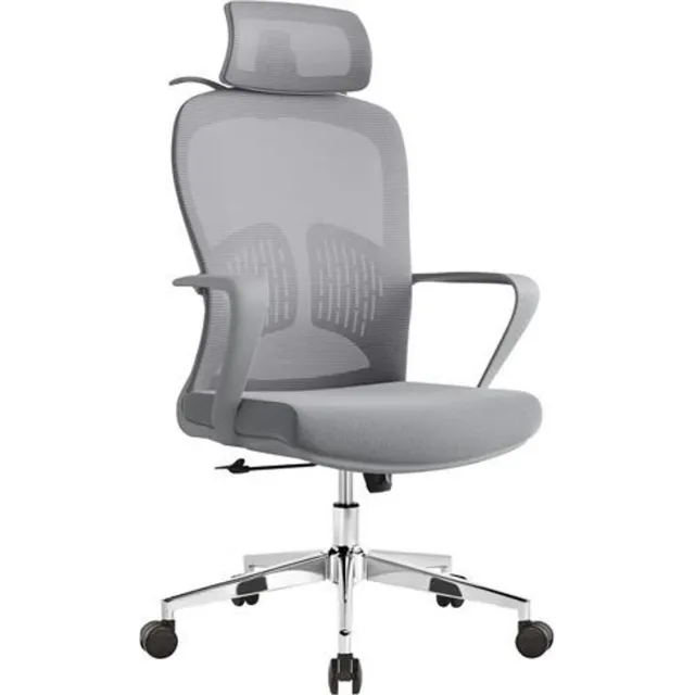 Mimulo Ergonomische Bureaustoel met Hoofdsteun Zwart - Bureaustoel mesh