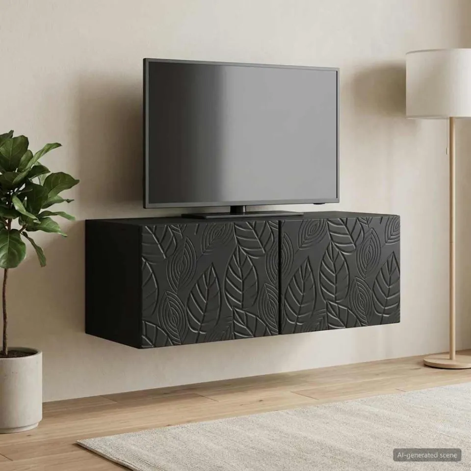 vidaXL Wandbeugel TV-kast 59,5 x 41 x 30 cm Zwart Bewerkt hout, foto 3