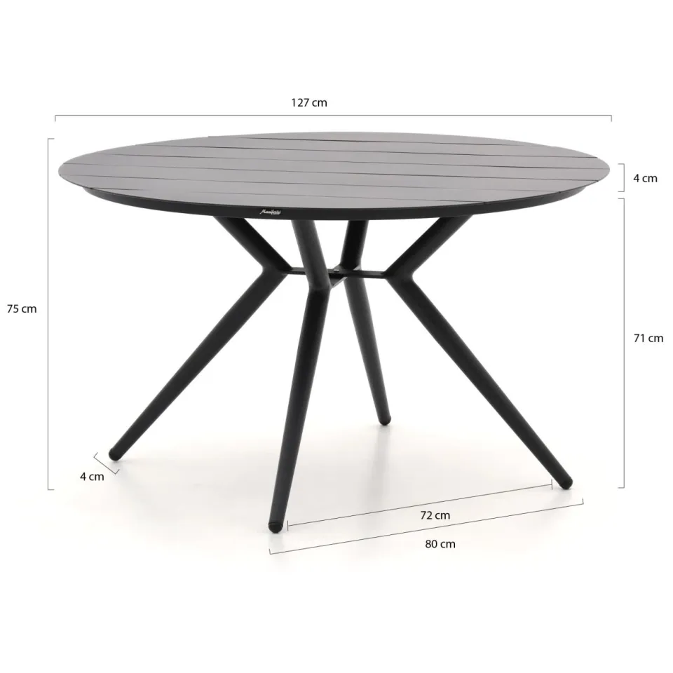 Manifesto Furniture Manifesto Sora dining tuintafel ø 127cm (h:75cm) grijs, foto 2