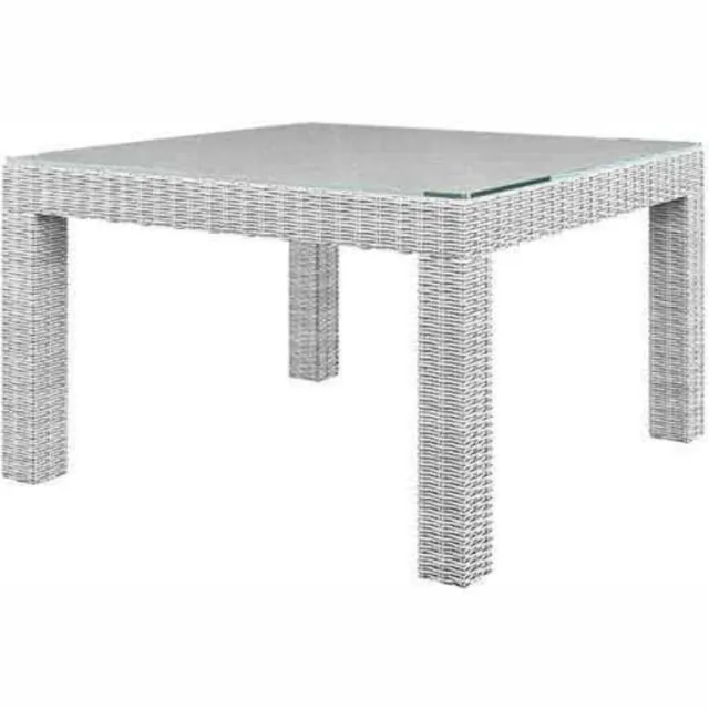 Oltre Milano - Vierkante Terrastafel - 110 x 110 cm - Wit Technorattan