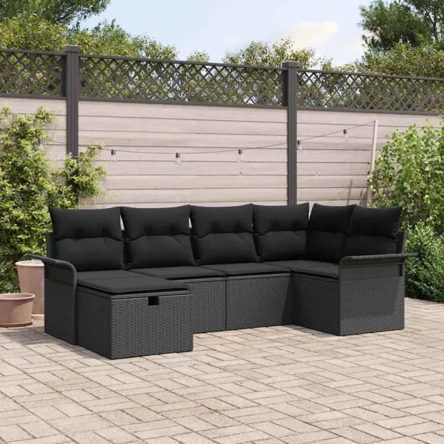 vidaXL Tuin Sofa Set 6 st Poly riet grijs, foto 2