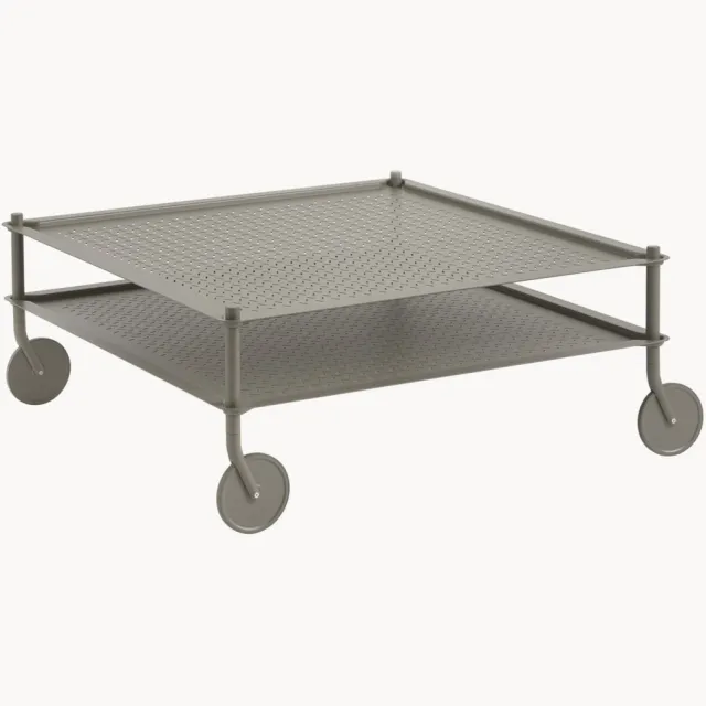 Muuto In- & outdoor salontafel Flow met wielen Taupe