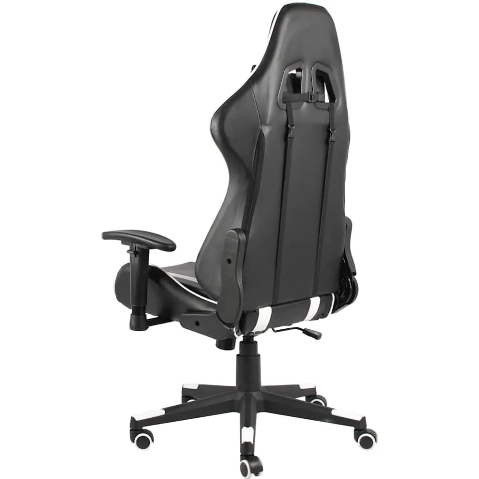 vidaXL Gamestoel draaibaar PVC wit, foto 3