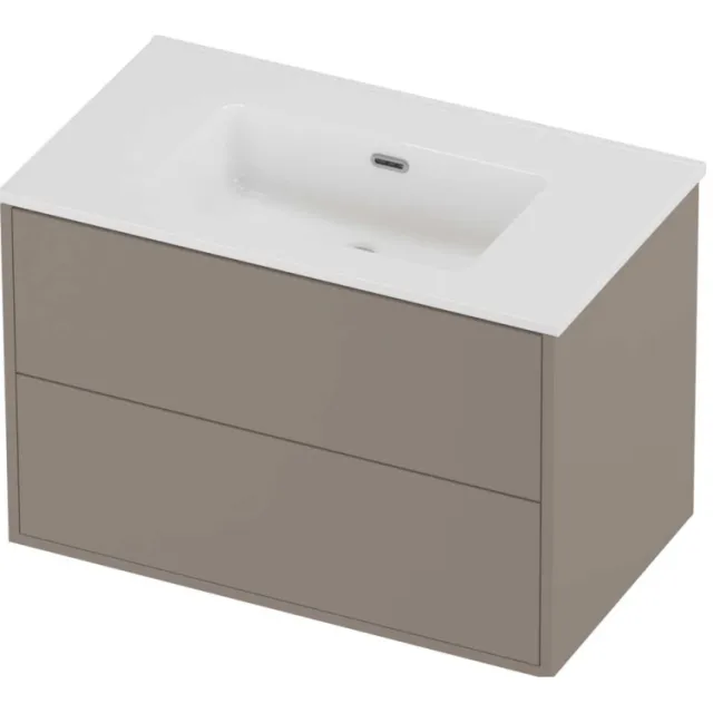 Proline Tribute Badmeubelset Porselein Elegant 2 Laden 80x46x54 cm Glans Wit Clay Beige