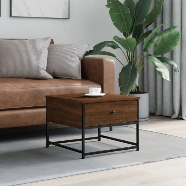 vidaXL Salontafel 51x51x40 cm bewerkt hout zwart