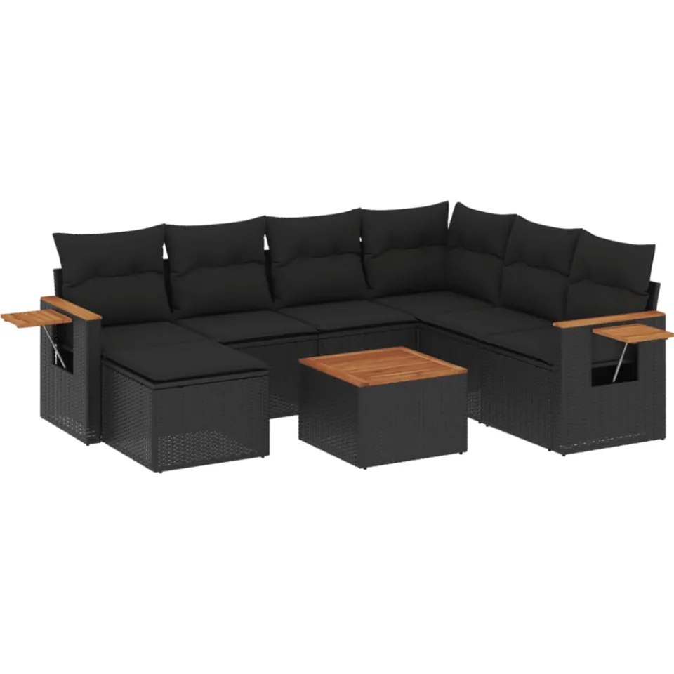 vidaXL Patio Sofa Set 6-zits Black, foto 3