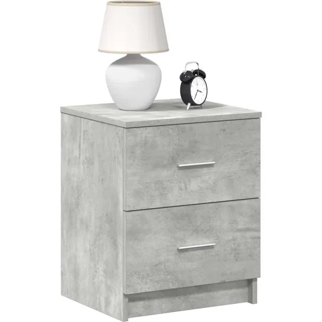 vidaXL Nachtkastjes 2 st met 2 lades 40x36x50 cm betongrijs Bruin