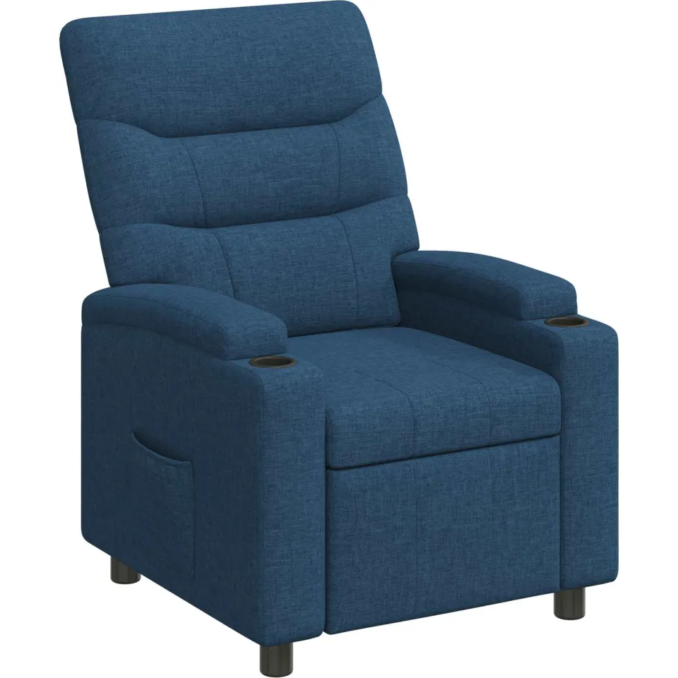 vidaXL Ligstoel Blauw 75 x 95 x 103 cm Stof