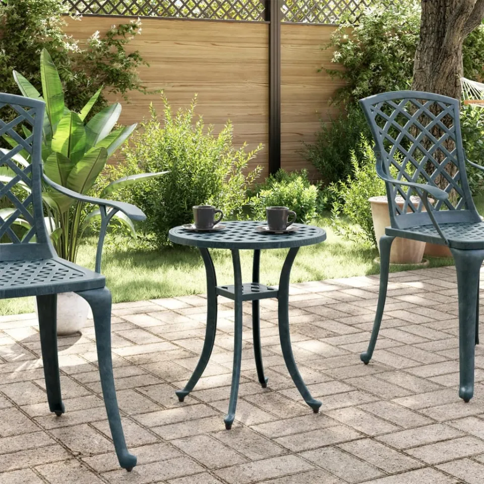 vidaXL Tuintafel Ø 48x53 cm gietaluminium groen, foto 3