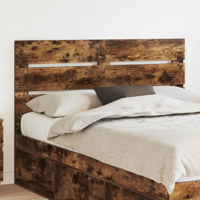 vidaXL Hoofdbord Gerookt eiken Bewerkt hout Bruin