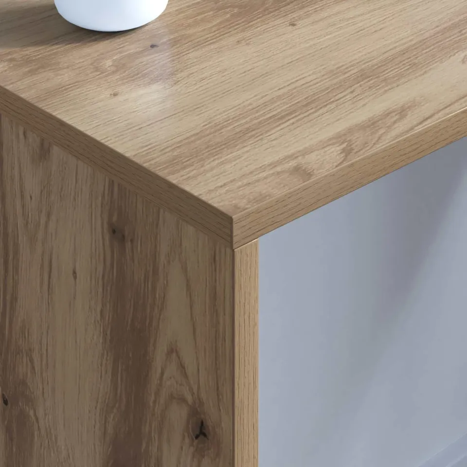 vidaXL Wandbureau Artisan Eiken 80 x 45 x 30 cm Bewerkt hout, foto 4