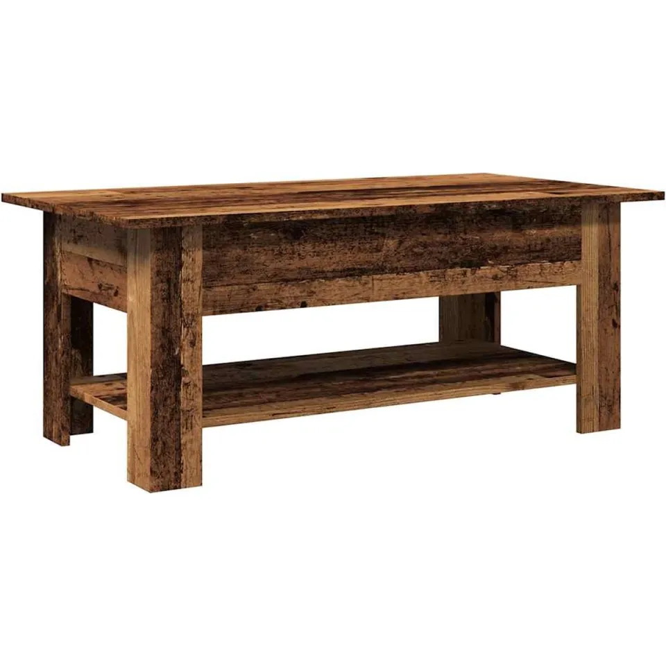 vidaXL Salontafel 102x55x42 cm bewerkt hout oud houtkleurig bruin, foto 2