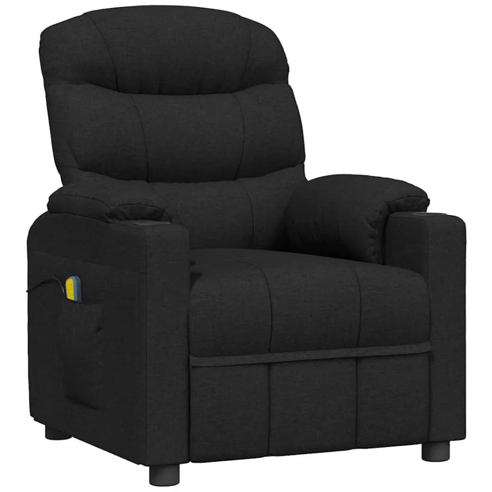 vidaXL Massagestoel stof zwart, foto 3