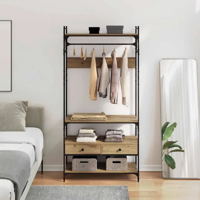 vidaXL Kledingkast artisanaal eikenkleurig 89 x 39 x 184.5 cm Bruin