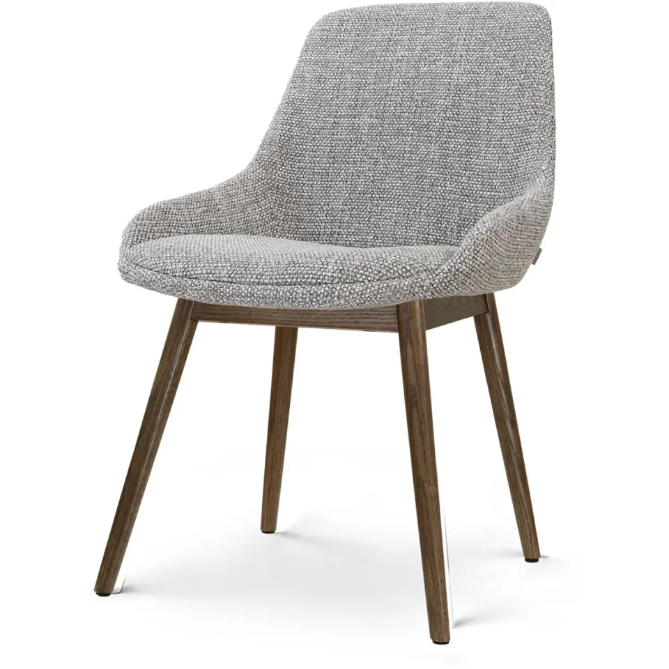 Nolon Nio-Isa eetkamerstoel grijs blend - walnoot houten onderstel