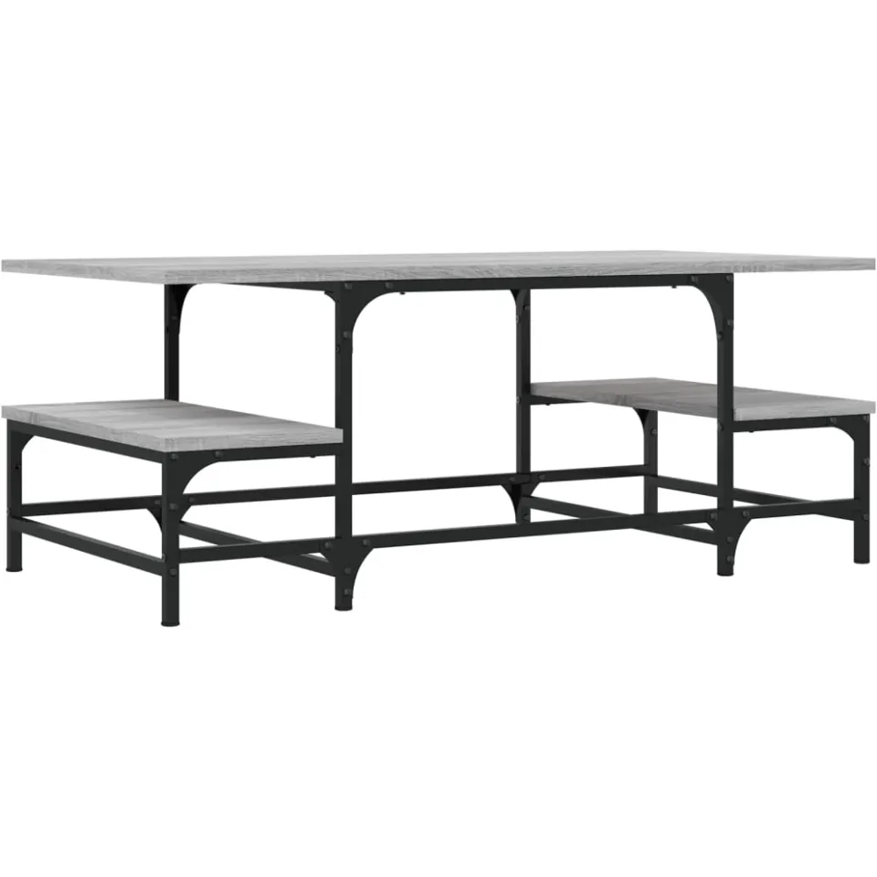 vidaXL Salontafel 100x50,5x40 cm bewerkt hout grijs sonoma, foto 3
