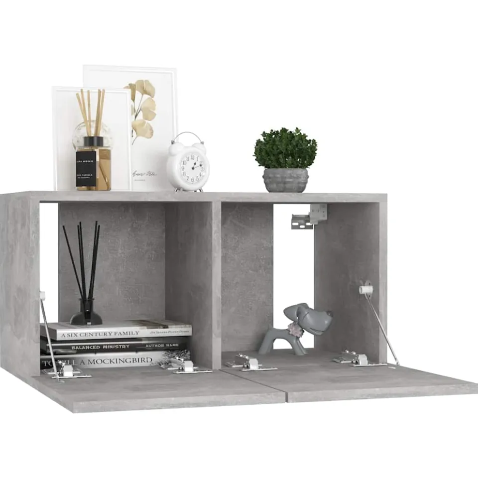 vidaXL 8-delige Tv-meubelset bewerkt hout betongrijs grijs, foto 4
