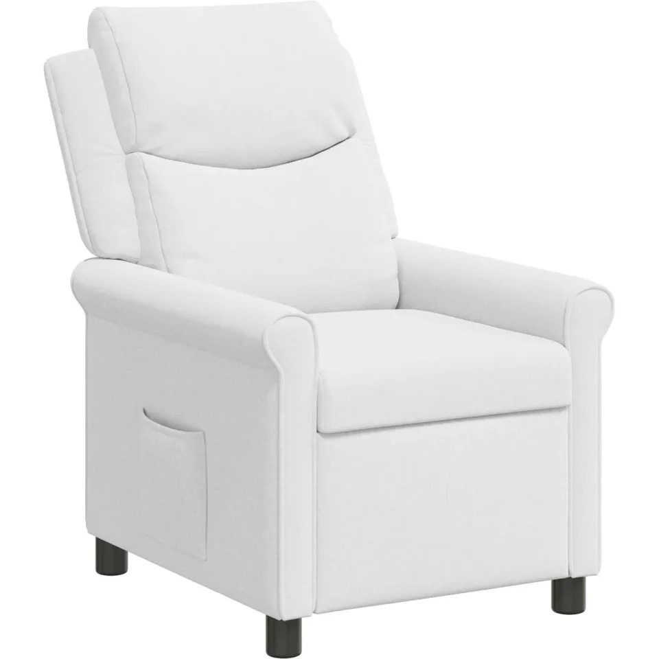 vidaXL Ligstoel Wit 69 x 93 x 102 cm Stof