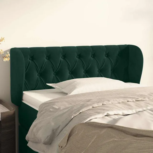 vidaXL Hoofdbord met randen 93x23x78/88 cm fluweel donkergroen groen