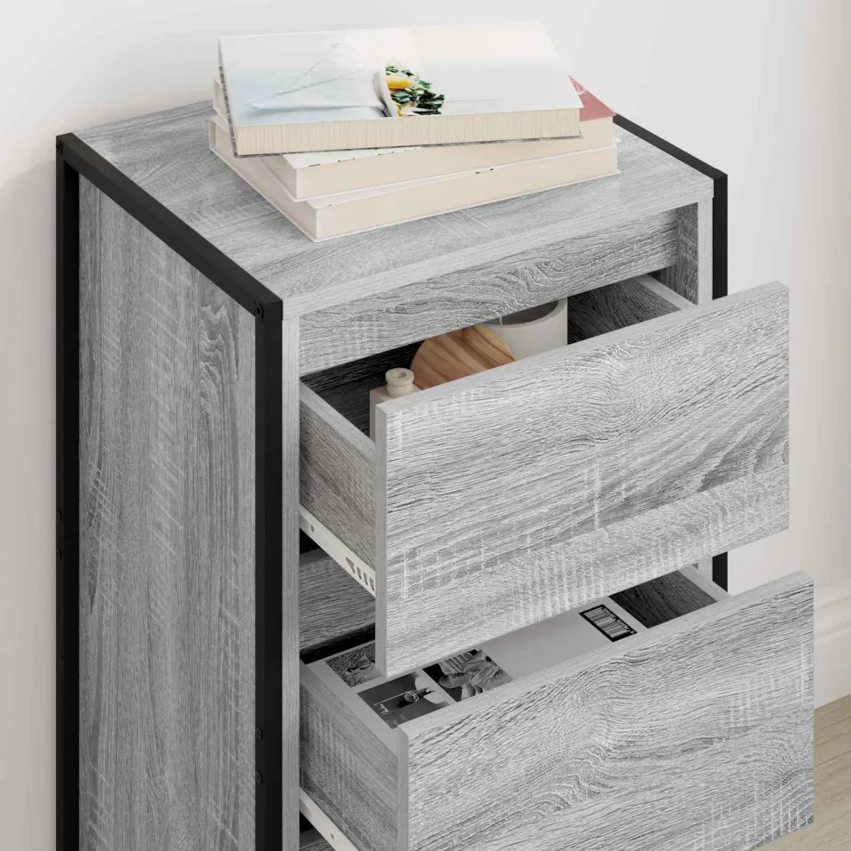 vidaXL Dressoir Grijs Sonoma 43 x 36 x 75,5 cm Bewerkt hout, foto 3