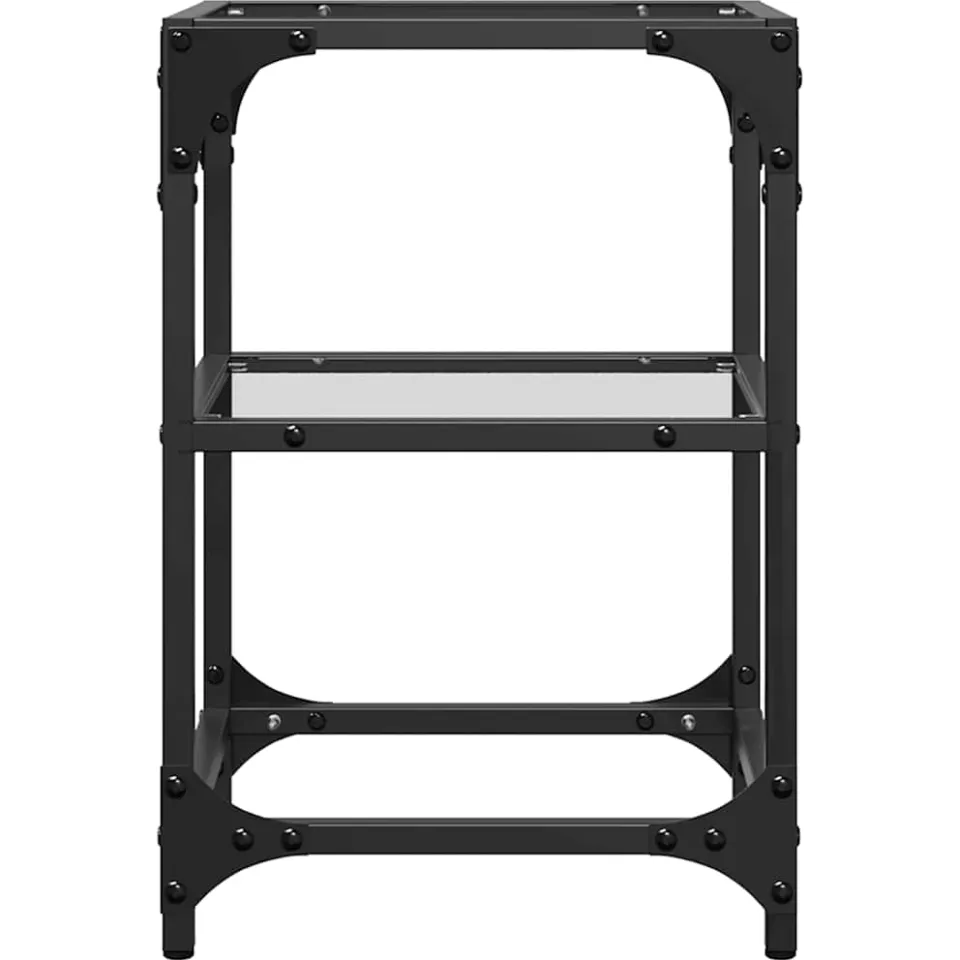 vidaXL Salontafels 2 st met transparant glazen blad 30x30x45 cm staal transparent, foto 3
