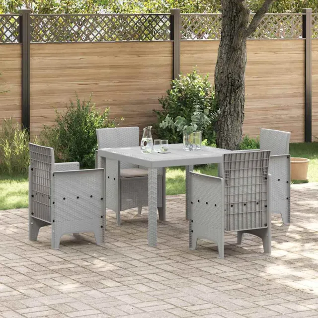 vidaXL Tuin Eetset 5 st Lichtgrijs Polypropyleen