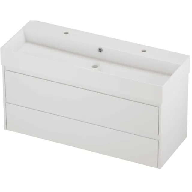 Proline Zara Badmeubelset Porselein Loft 2 Kraangaten 120x46x65 cm Glans Wit Mat Wit