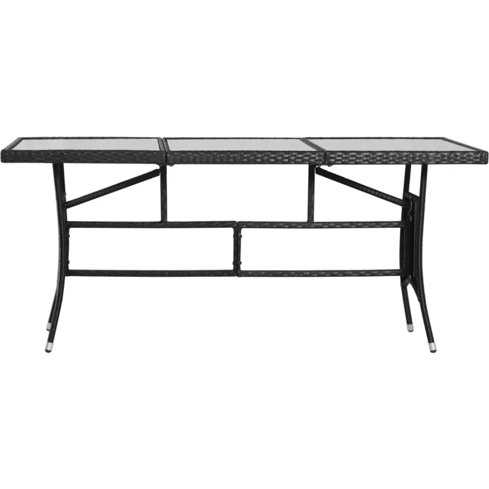 vidaXL Tuintafel 170x80x74 cm poly rattan zwart