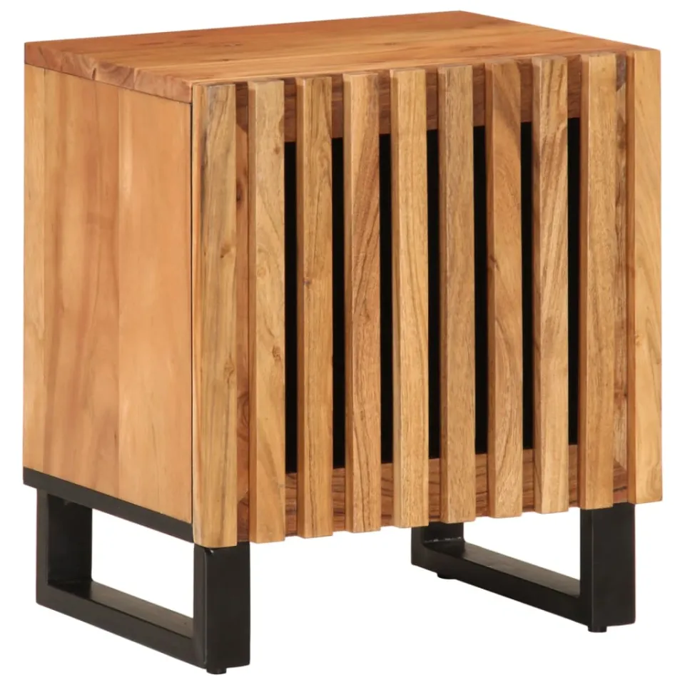 vidaXL Nachtkastjes 2 st 40x34x46 cm massief acaciahout bruin, foto 2