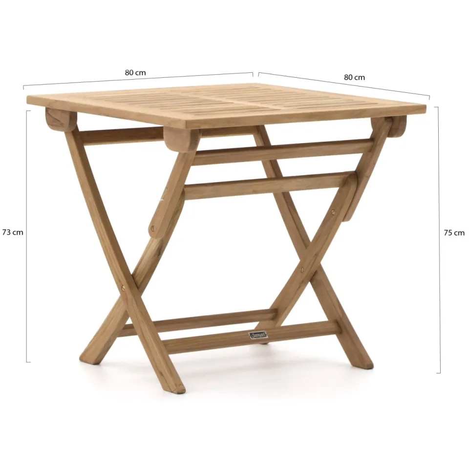 Bellagio tuinmeubelen Sunyard Preston klaptafel 80x80x75cm bruin, foto 3