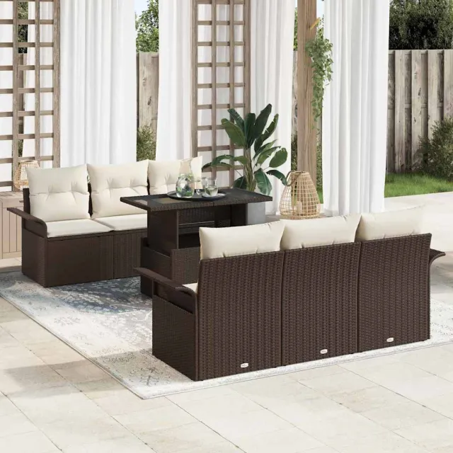 vidaXL Tuin Sofa Set 7 st Bruin [Synthetisch]: Poly Rattan, foto 2