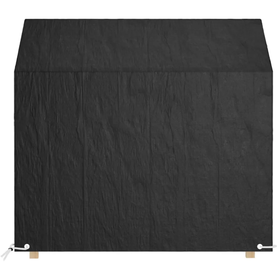 vidaXL Tuinbankhoezen 2 st 8 oogjes 130x70x70/88 cm polyetheen zwart, foto 2