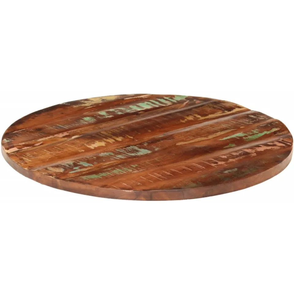 vidaXL Tafelblad rond Ø 70x2,5 cm massief gerecycled hout bruin, foto 2