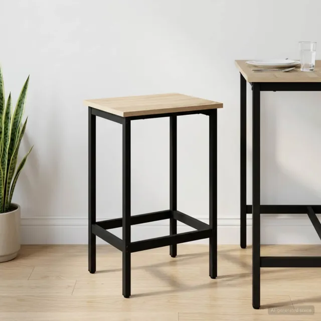vidaXL Barkruk Sonoma Eiken 40 x 32 x 64 cm Bewerkt hout Bruin