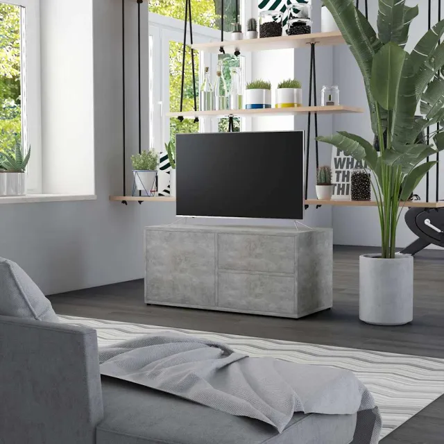 vidaXL Tv-meubel 80x34x36 cm bewerkt hout betongrijs grijs, foto 2