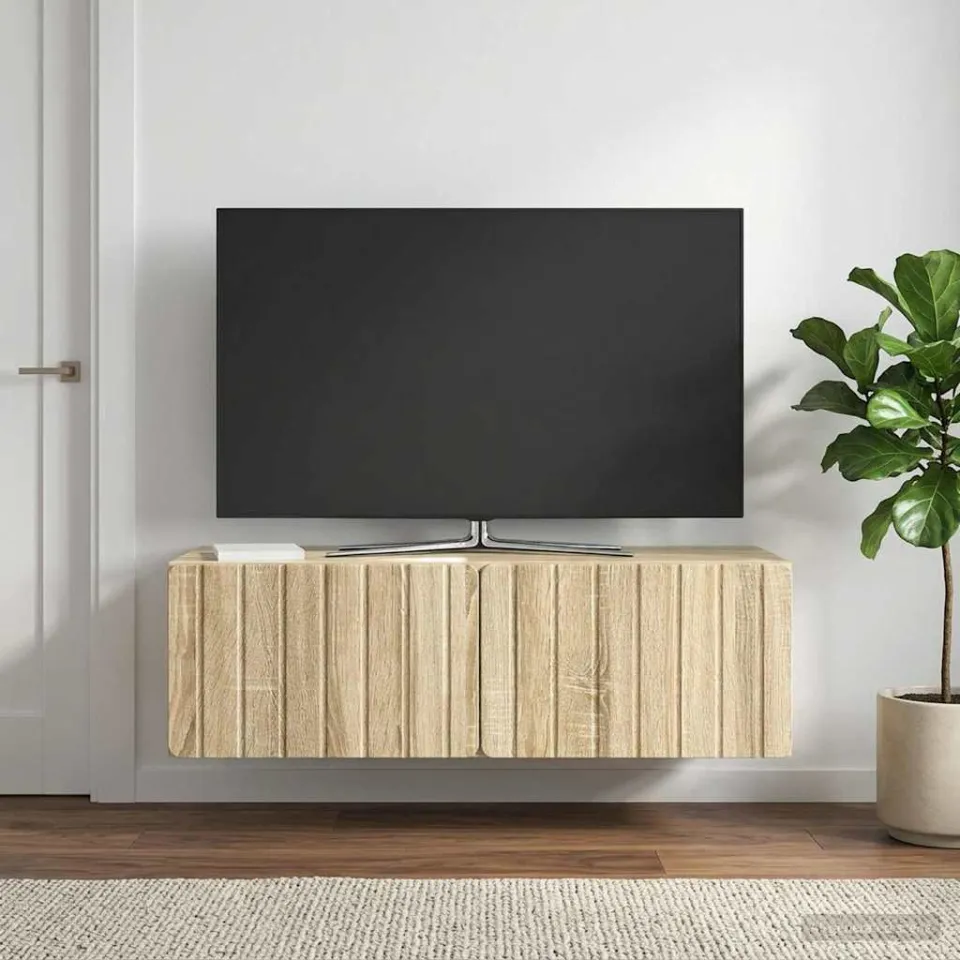 vidaXL Wandbeugel TV-kast 98 x 41 x 30 cm Sonoma Eiken Bewerkt hout, foto 4