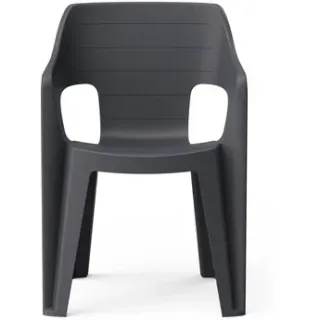 Keter Tuinstoel Bilbao Stapelbaar Zwart 57x57x79cm, foto 2