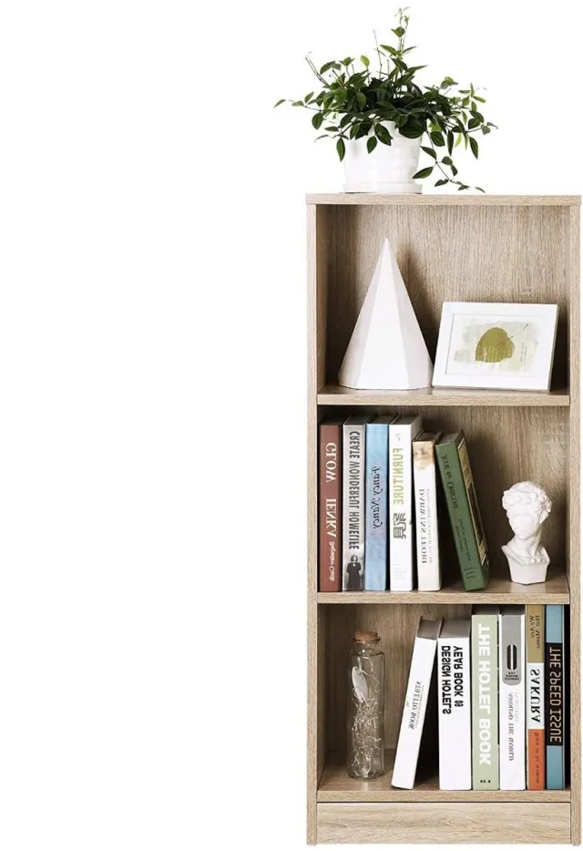 Hoppa! Boekenkast - Boekenplank met 3 vakken - Eiken kleur - 40 x 24 x 87 cm (B x D x H) Bruin
