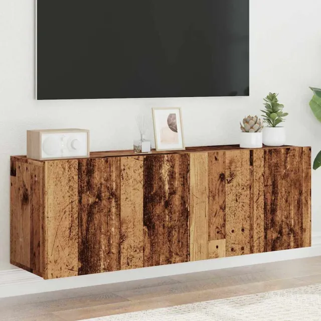 vidaXL Tv-meubels 2 st wandgemonteerd 60x30x41 cm oud houtkleurig Bruin