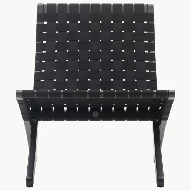 Carl Hansen & Søn Inklapbare loungefauteuil MG501 Cuba met webbing Zwart