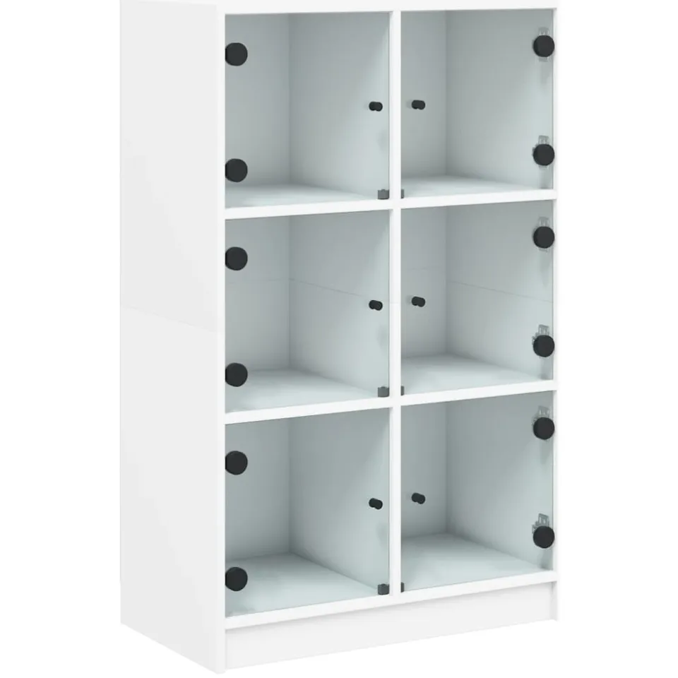 vidaXL Hoge kast met deuren 68x37x109 cm bewerkt hout wit