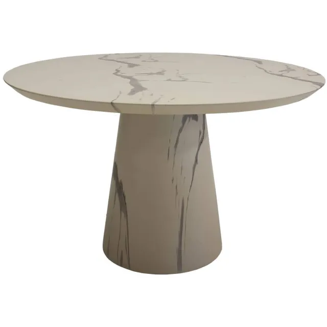 Giga Meubel Eettafel Flen Rond - Marmerlook - 120x120x76cm