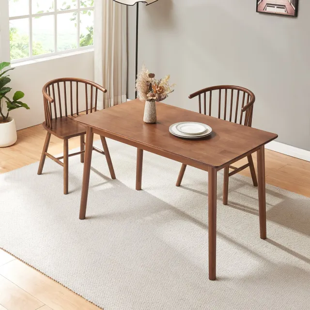 en.casa Eettafel Klijori 120x70x74 cm rubberhout walnootkleurig [en.casa]