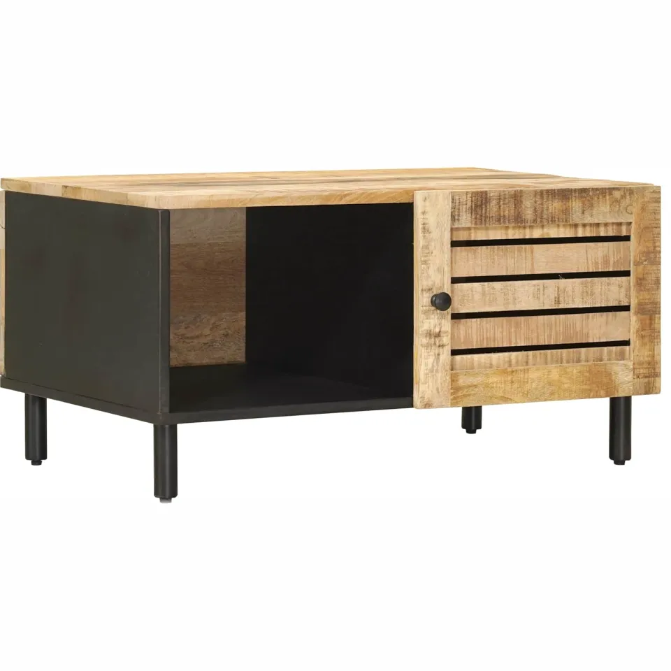 vidaXL Salontafel Naturel 80 x 50 x 40 cm Massief Mango Hout, foto 3