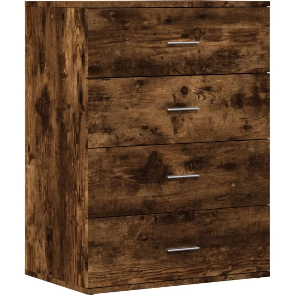 vidaXL Dressoir 60x39x80 cm bewerkt hout gerookt eikenkleurig Bruin