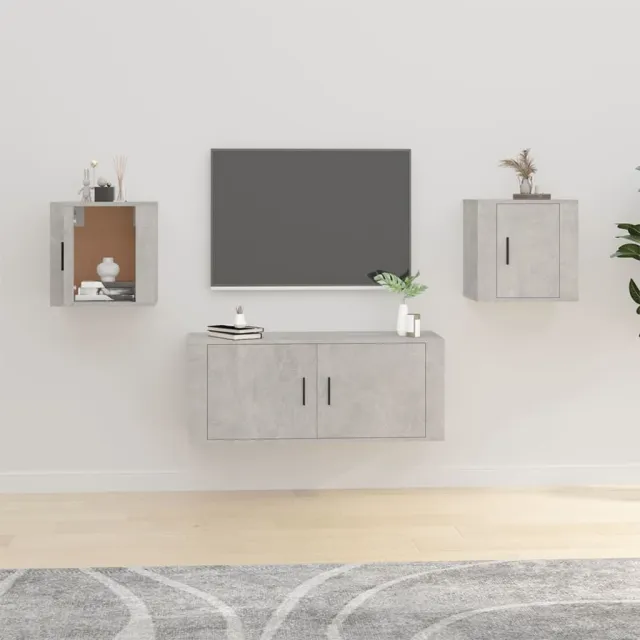 vidaXL Tv-wandmeubels 2 st 40x34,5x40 cm betongrijs grijs, foto 2