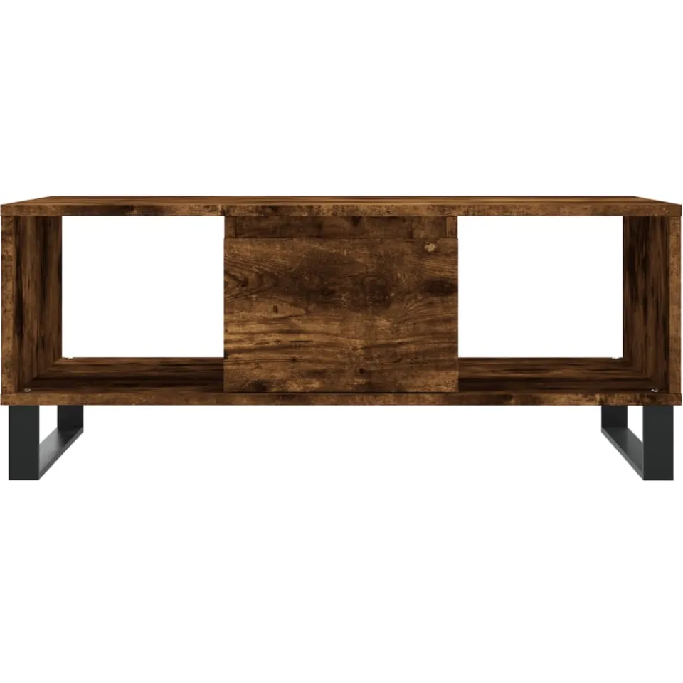 vidaXL Salontafel 90x50x36,5 cm bewerkt hout gerookt eikenkleurig Bruin