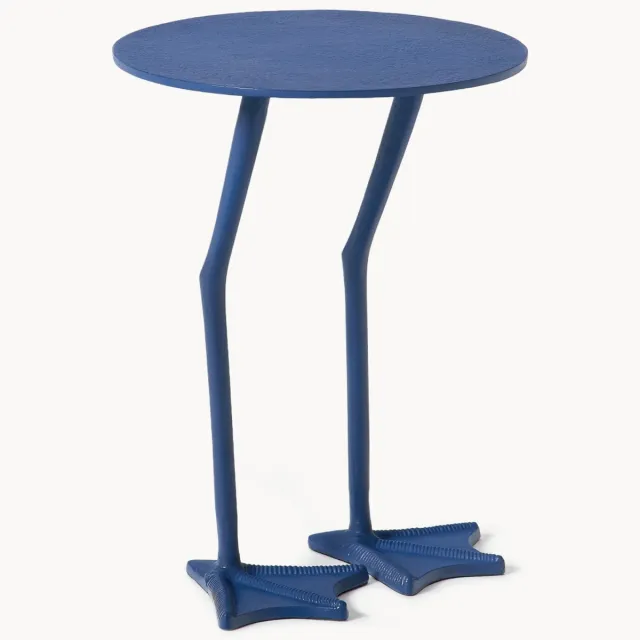 Westwing Collection Decoratieve metalen bijzettafel Duck Blauw