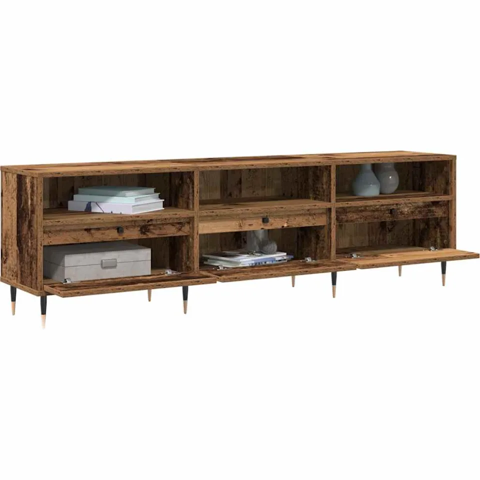 vidaXL TV-kast 150 x 30 x 45 cm Oud Hout Bewerkt hout bruin