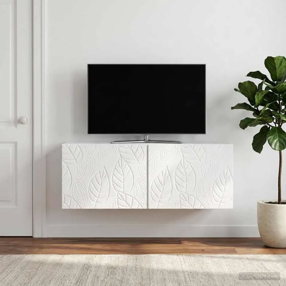 vidaXL Wandbeugel TV-kast 98 x 31 cm Hoogglans Wit, foto 3